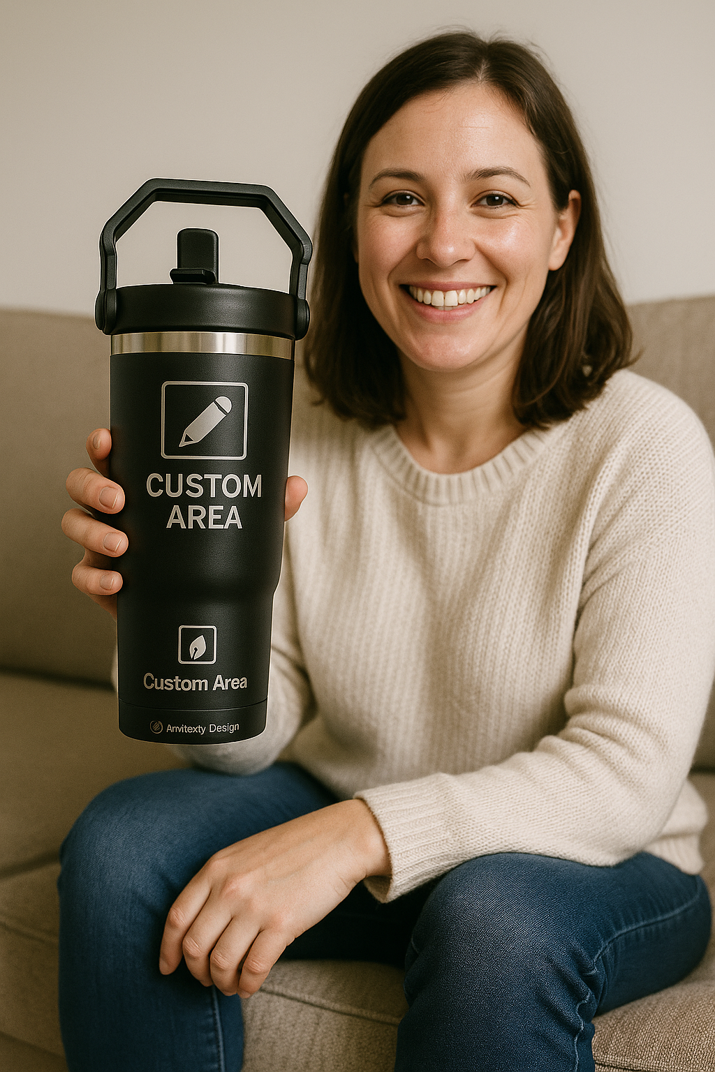 32 oz. Double Wall Insulated Water Bottle with Flip Top Straw - Occupation