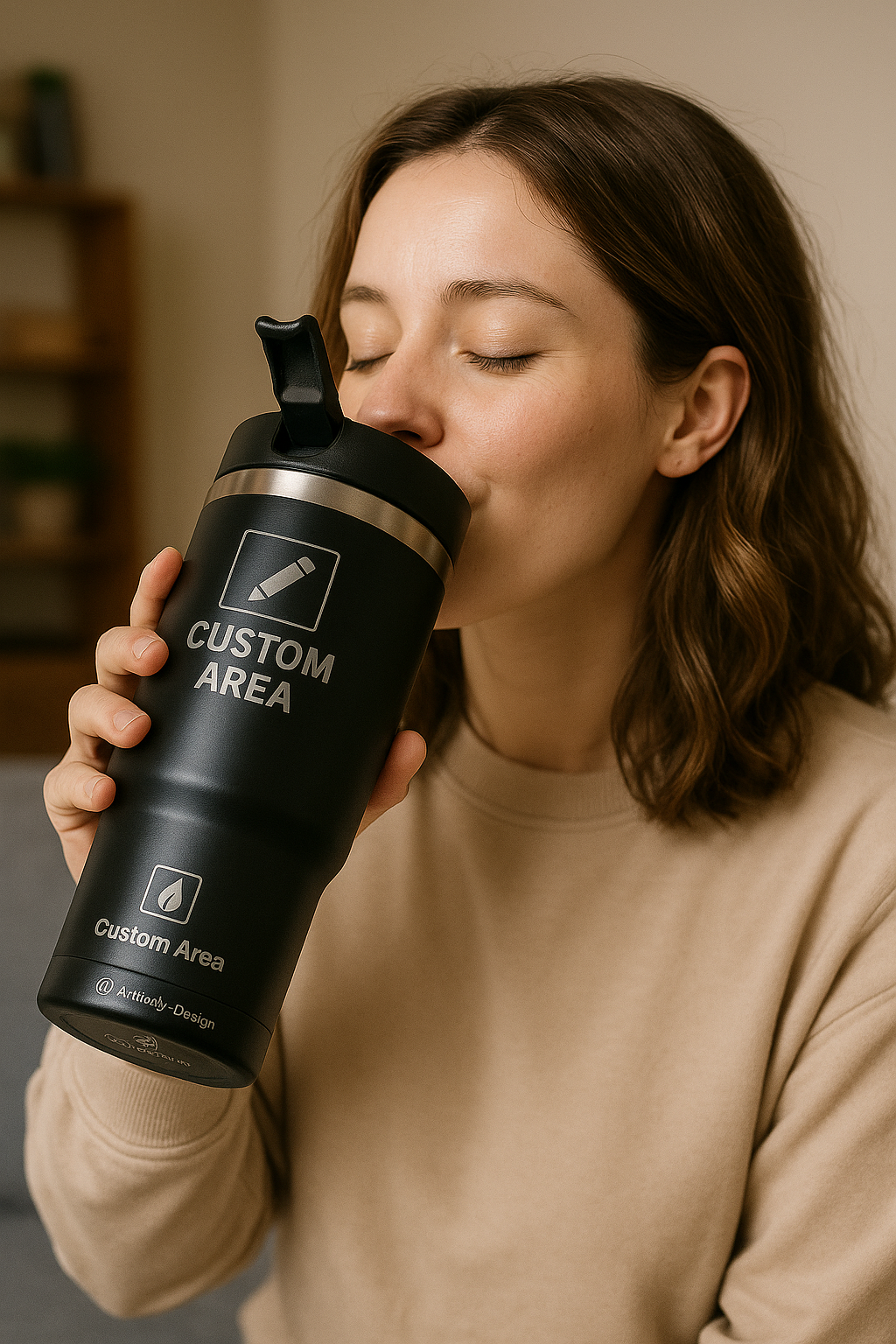 32 oz. Double Wall Insulated Water Bottle with Flip Top Straw - Occupation