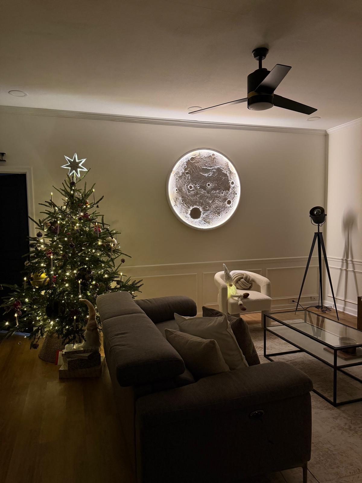 Moonlight 46” | Luxury Illuminated Wall Sculpture – Artifexly