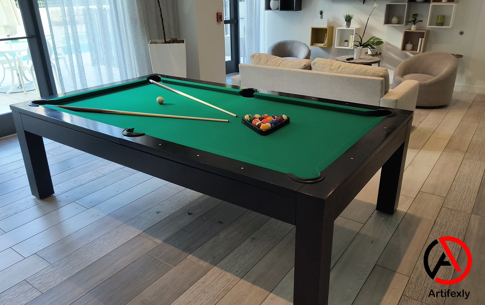 billiads Services. Pool table. Artifexly